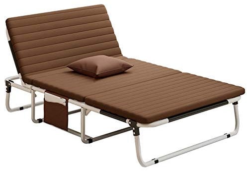 Axdwfd Liegestuhl Lounge Chair, Memory Foam Klappbett Revolutionäres Klappbett, Luftmatratze mit Luftmatratze, Luxusklappbett Einzelbett Faltbarer Lounge-Sessel mit verstellbarer Rückenlehne und koste