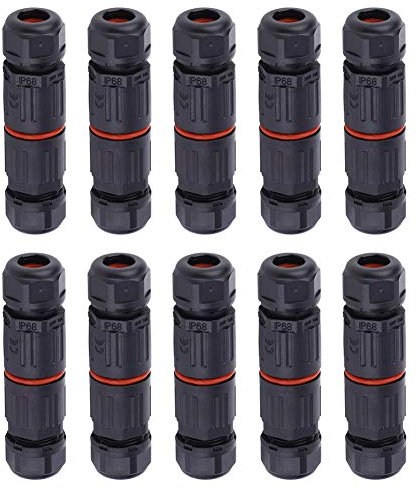 10pcs 3 Pin Connettori per Cavi Elettrici Cavo Elettrico Impermeabile IP68 Presa per Spina Esterna