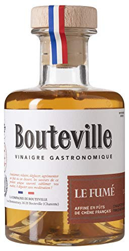 Bouteville Vinaigre Gastronomique Le Fumé 200ml - Affiné en Fûts de Chêne Français, Élaboration Artisanale en Charente, Vinaigre de Cépage Ugni Blanc avec Notes Boisées et Cendrées