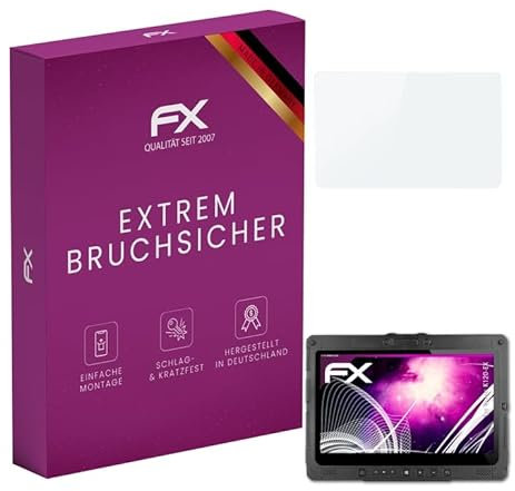 atFoliX Glasfolie kompatibel mit Getac K120-EX Panzerfolie, 9H Hybrid-Glass FX Schutzpanzer Folie
