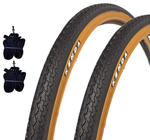 2 neumáticos Kenda 26 x 1 3/8 (37-590) + cámaras de aire neumáticos de carretera negro para City Bike Vintage