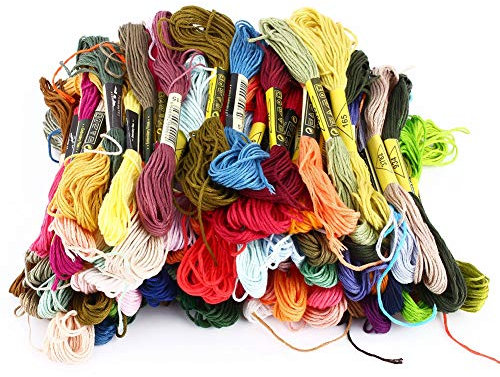 Baumwollgarn in Regenbogen, Baumwoll Stickgarn Set, Stickgarn, DMC Baumwollstickgarn Stitch Threads Freundschaftsarmband Threads für Kreuzstichfäden Armband Garn Basteltwist