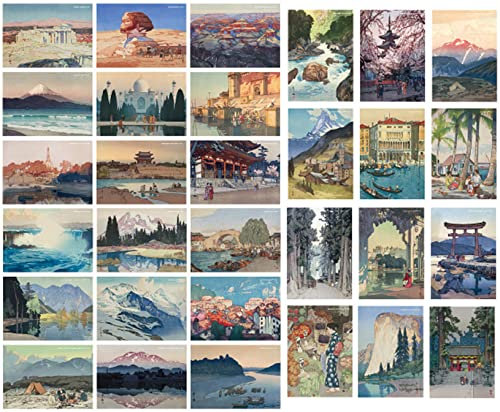 ZPPLD 30 Postkarten,Postkarten Vintage,Postkarten Set Vintage,Postkarten Vintage,Postkarten Retro,Vintage Landschaftsmalerei (Abstraktes Gemälde)