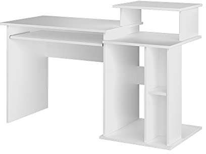 Vicco Schreibtisch Jan, Arbeitstisch für das Büro, Weiß, 130 x 55 cm