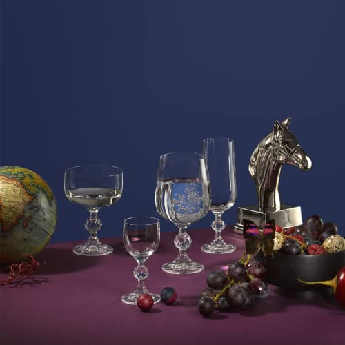 Crystalex Sektgläser, Weingläser, Likörgläser und Cognacglas Kristallgläser klar Set 24 teilig Bohemia