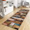 WTHYGB Teppich Läufer Flur Küche 40x60 cm, Modern rutschfest Waschbar Küchenläufer Flurläufer, Lang Polyester Holzmaserung Braun Teppichläufer für Korridor, Schlafzimmer, Innen Wohnzimmer