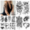 Acevegue 34 Blätter Temporäre Tattoos Zum Aufkleben - Wasserfeste Körper Make-up für Frauen, Damen, Erwachsene - Karneval Festival Accessoires