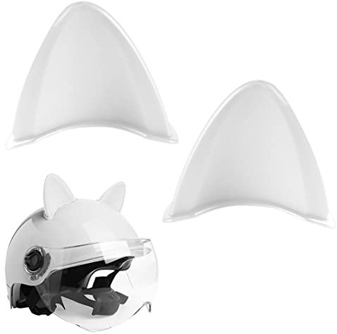 2 Pcs Silicone Cat Ears Helmet Decorations Accessories for Halloween Cosplay Party Cute Motorcycle Bicycle Ski Helmets Decor 5 White