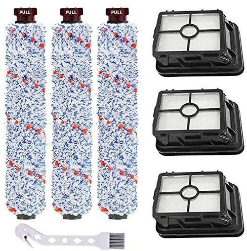 Fictezlove Accessori per Bissell Crosswave 3 in 1, 3 Filtri di Ricambio e 3 Pezzi Rullo Spazzola Multiuso per Aspirapolvere Bissell CrossWave 17132 2225N 1785 1866F 1868F 2303 2306A 2306 23062 23068