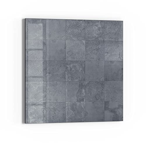 DEQORI Glas-Magnettafel | 30x30 cm groß | Motiv Natursteinfliesen | Memo-Board aus Glas | Magnetboard inkl. Magnete, Stift & Tuch für Küche & Büro | Tafel magnetisch & beschreibbar