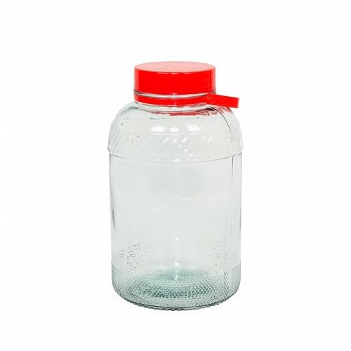 Rammento 8L Clear Glass Pickling & Preserving Jar | 35cm Large Airtight Storage for Pickles, Preserves & Sauces | 12cm Wide Mouth Fermenting Jar/Kimchi Container | Durable Mason Jar for Food Storage