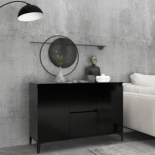 FIRBNUS 104x35x70 cm Aparador Negro Mueble Entrada Recibidor Recibidores De Entrada Aparador Cocina Muebles De Salon Armario Auxiliar