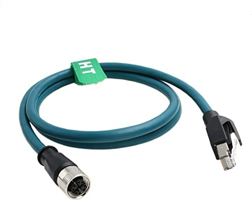HangTon Ethernet Kabel M12 X-codiert 8 Pin Buchse auf RJ45 Cat7e Patch Cord für Industrielle Automatisierung Aktor Sensor Profibus Netzwerk Switches 2M