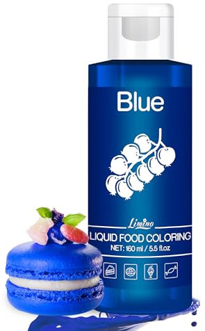 Lebensmittelfarbe - 160ml Flüssige Lebensmittel Farben für Kuchen, Backen, Kekse, Macaron - Zuckerfrei Konzentrierte Farbe Food Coloring für Tortendeko, Getränken, Osterei, DIY Slime (Blau)