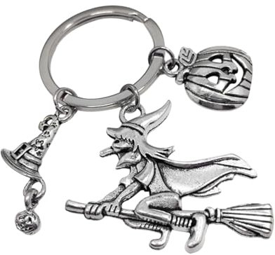 OATIPHO Halloween Schlüsselanhänger, Hexenhut-Schlüsselanhänger, Kürbis Anhänger, Metall Glücksbringer ideal als Geschenk z.B. für den besten Freund - Für Männer, Frauen & Kinder