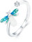 Qings Leuchtend Glühwürmchen Ring für Damen, 925 Sterling Silber Glow in the Dark Verstellbarer Ring Niedliches Tier Offener Ring Schmuck Geschenk für Mädchen Teenager