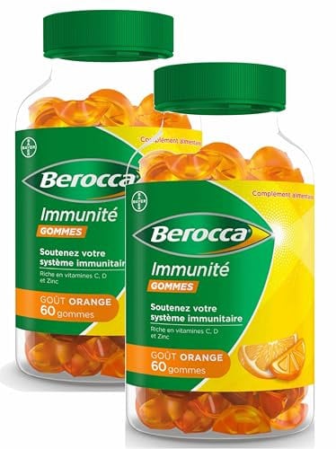 Berocca Immunité Gommes - L’immunité dans des gommes au goût fruité ! - Lot de 2 Boites de 60 Gommes