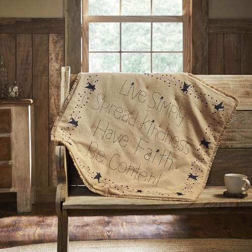 VHC Brands Pip Vinestar Jute-Überwurf, 32 x 32 l, Schlafzimmer- und Wohnzimmer-Dekor, Decke, Baumwolle, Pip Vinestar Kollektion, quadratisch, 81 x 81 cm, Natur