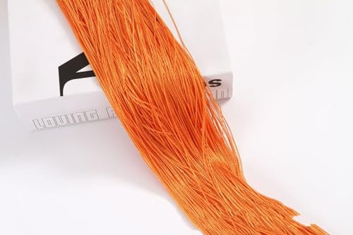 2 Stücke Fadengardine Fadenvorhang -100 x 200 cm Türvorhang Fäden als Raumteiler Fliegenschutz oder Dekoration kürzbar waschbar Dekovorhang Fadengardine für Party Hochzeit Raumdekoration-orange