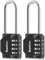 SharkByte Lot de 2 cadenas longs [anse de 6,6 cm] Cadenas à combinaison robuste à 4 cadrans, résistant aux intempéries pour salle de sport, école, casier, abri de jardin, garage, clôture, moraillon