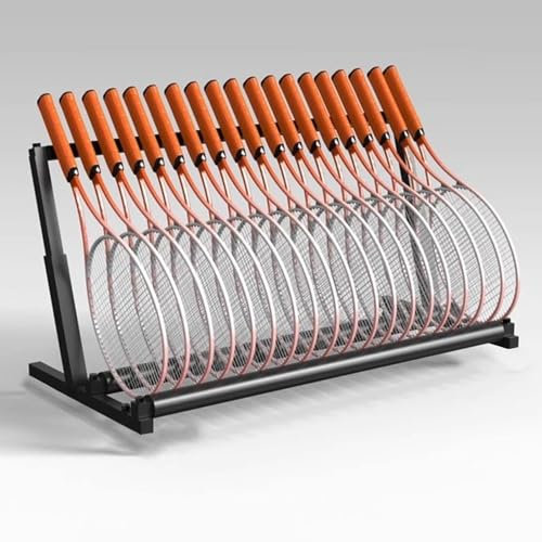Floor-Standing Tennis Racket Rack, Heavy Duty Steel Tennis Rackets/Badminton Rackets Storage Rack, Height Adjustable, Violin/Guitar Display Stand