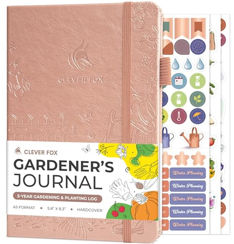 Clever Fox Gardener’s Journal – Guided Gardening Notebook to Plant Vegetables, Flowers & Herbs – 5-Year Garden Log Book for Beginners (Rose Gold)