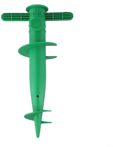 Pied de parasol robuste à pointes pour plage et terrasse, fiable et réglable (vert)