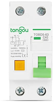 YUCHUANGYE Salvavita Riarmo Automatico Interruttore differenziale elettromeccanico 1P+N 16A-40A con Protezione da sovracorrente e dispersione Differenziale Riarmo Automatico