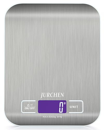 Digital Kitchen Scales, LCD Display, 1g/5kg Capacity, Stainless Steel, for Baking, Cooking, Food Weighing,Weight units lb, oz, g, ml, oz