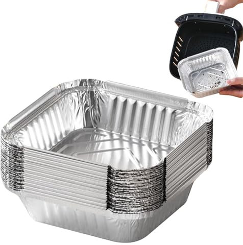 Caja de Aluminio Con 20 Bandejas Para Hornear | Sartenes Rectangulares | Bandejas Para Sacar | 23 x 23 x 4 cm