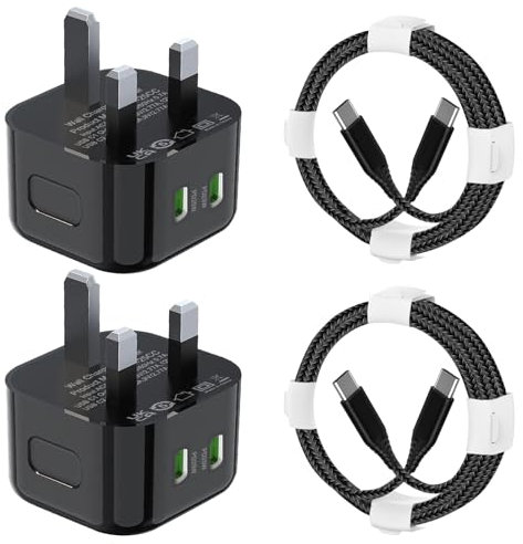 2Pack 25W USB C Charger Plug for Samsung Galaxy A55 5G/A16 5G/A56 5G/A36 A54 5G/A34 A15 A25 A35 S24/Plus/S23 Ultra,Z Fold 5 6/iPad Pro 13/12.9/11 inch,iPad Mini/Air 5/4th Super Fast Charging Cable