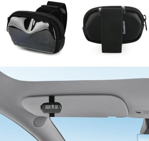 Garage Door Opener Holder for Visor, Carrying Case for Universal Garage/Gate Door Opener Remote, Adjustable Visor Bag Gate Clicker Holder