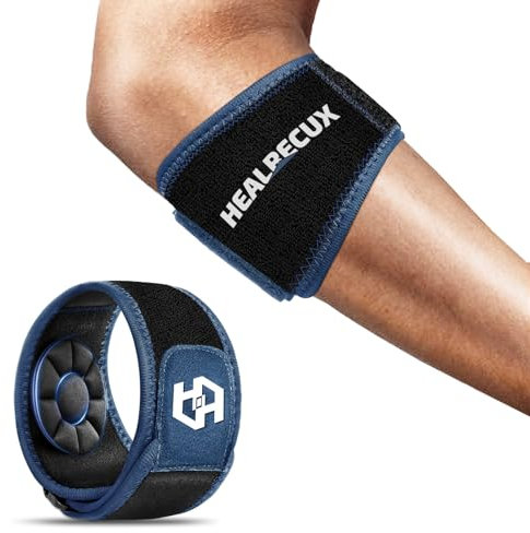 Healrecux Ellenbogenbandage, Einstellbare Ellbogen Bandage Männer Damen, Epicondylitis Ellenbogenbandage für Tennis, Golfer, Sportler, Erholung Verletzungen