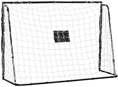HOMCOM Fußballtor - Fußballkäfig - Trainingstor ABM. 186L x 62l x 123H cm - Metallrahmen PE-Netz - inkl. Heringe & Werkzeug - schwarz weiß