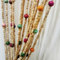 ave split Rainbow Colorful Hippie Wood Door Beaded Curtain Boho-Bohemian Wooden Doorway Beads Curtains Made of Wood&Bamboo-for Window,Aisle, Corridor, Door Decor 047yz (White+Colorful, 27 Strands)