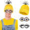 VIDSTW 3 Pezzi Accessori per Costume Minion Occhiali Steampunk Cappello Giallo Accessori Halloween Costume Adulti Bambini Costumi Cartoni Animati Adulti per Natale Halloween