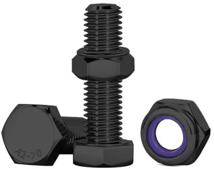 Drenky Boulon Et Ecrou, Boulons à Six Pans Avec écrous M8 Acier Inoxydable A2 V2A Vis à Métaux Noir M8 X 30mm 10 Pcs Vis Inox Et écrous Pour Meubles, Voitures, Vélos, Bateaux, Impression 3D