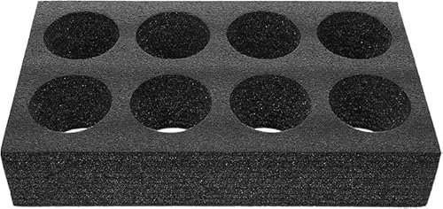 Soporte para vasos, soporte de vidrio, soporte de espuma, soporte para bebidas, espacio para hasta 8 piezas, para camping, caravanas, barcos, barcos, color negro