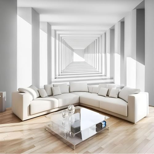 JEDTAKCT Papier Peint Panoramique Espace Marbre 260X175Cm Poster Geant Mural 3D, Tapisserie Photo Peinture Murale, Papier Peint Couloir Géométrique Fresque Pour Salon Chambre Toile Fond Tv