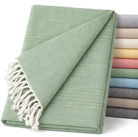 ECOMMERC3 Mehrzweck-Tagesdecke, Größe 180 x 260 cm, sowohl für Sofa als auch Bett, Mehrzweck-Tagesdecke, grün, dekorative Tagesdecke für Sofa, Bett, Sofaüberwurf, leicht und elegant