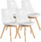 CEYIRO Chaises Salle à Manger, Chaise Scandinave Lot de 4,Idéal pour Salle à Manger,Salon,Cuisine,Chambre à Coucher (4, Blanc)