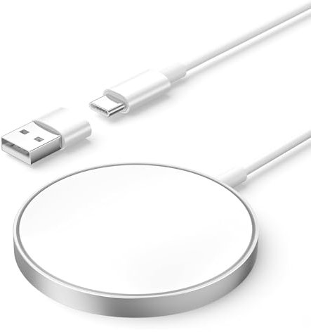 Chargeur sans Fil pour iPhone, 15W Chargeur Induction pour iPhone, Compatible avec iPhone 16/15/15 Pro/15 Pro Max/14/13/12 et AirPods Série, Charge Rapide USB-C pour Dispositifs Qi, Portable Sécurisé
