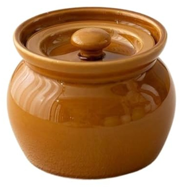 Vnook Ceramic pot, small ceramic casserole, ceramic casserole for home | Ceramic casserole dish with lid, multifunctional earthenware pot, suitable for restaurant stews(Brown)