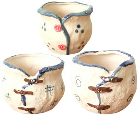 VICASKY 3stücke Sukkulente Blumentopf Für Garten Und Schreibtisch Keramik-pflanzbehälter Mit Entzückendem Design Für Wohnkultur Und Haushalt