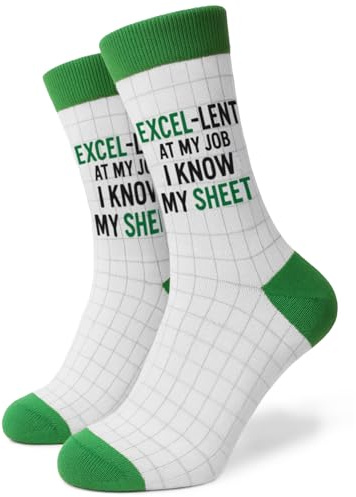 SC Products Lustige Socken für Herren, Excel-Geschenke, Größe 39-47, Baumwollanteil für Buchhalter, Arbeit, Kollegen, Manager, lustige Büro-Tabellenkalkulation, Geschenke für Männer, Witzgeschenke für