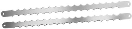 LAPYAPPE 2 Stück Edelstahlklinge Ersatz für Brotschneidemaschine gezähnt gebogenes Brot Cutter Brotklima Kuchenschneiderklinge Ersatzteile für Brotschneider Rostfreier Stahl Silber