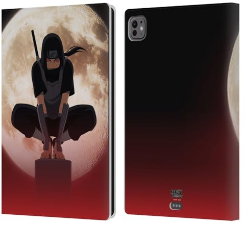 Head Case Designs Licenza Ufficiale Naruto Shippuden Itachi Uchiha Luna Arte Personaggi Custodia Portafoglio in Pelle Compatibile con Apple iPad PRO 11 M4/M5 2024/2025