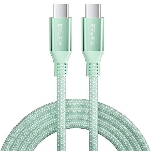 USB C - USB C Fast Charging Cable for Google Pixel 10 Pro XL, 10A, 9 Pro, 9A, 8A, 7 [Type C] Fast Charging [Strong] Cable [Nylon Braided], Type C Phone Charger Cable Lead [1 Metre] - Green