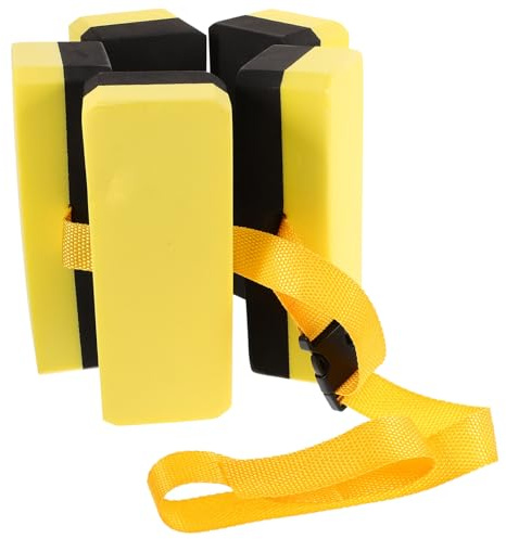 CIYODO Cinturón de Natación Flotador de Cintura EVA Negro y Amarillo Cinturón de Entrenamiento para Piscina Soporte de Flotación para Principiantes y Ejercicios de Natación