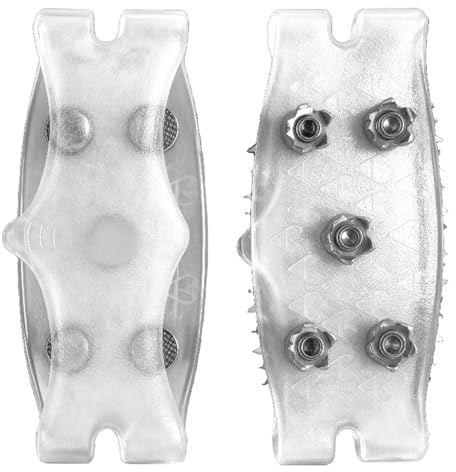 Eisschuh-Greifer, tragbare 5-Zahn-Winter-Wander-Spikes, Winterschuhe, Traktionsstollen, für Wandern, Klettern, Bergsteigen, Klettern, Rucksackreisen